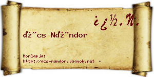 Ács Nándor névjegykártya